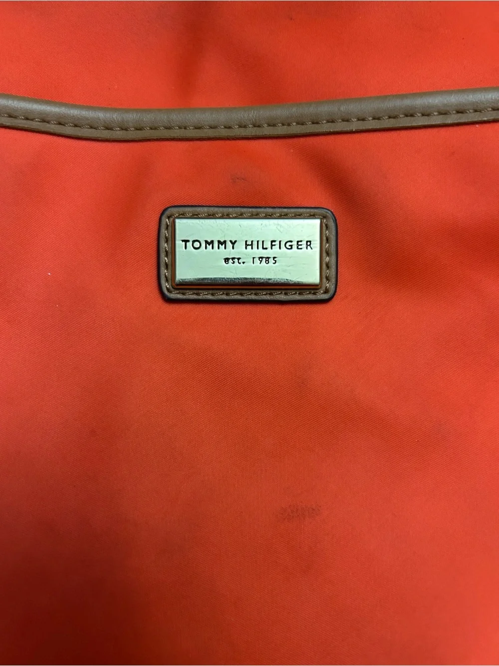 Tommy Hilfiger Orange Crossbody Bag with Tan Trim